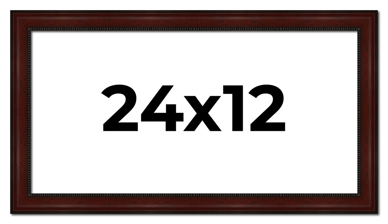 Panoramic Distressed Brown Picture Frame - UV Acrylic, Foam Board Backing, Hanging Hardware